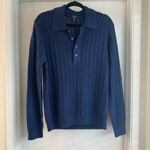 NWT Tom Snyder Men’s Navy Blue Sweater Size M Classic Knit Pullover